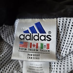 Adidas black-and-white womens medium windbreaker jacket